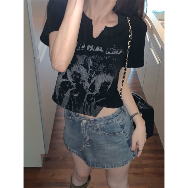 NRVP Áo thun ngắn tay dáng ôm thời trang cho nữ