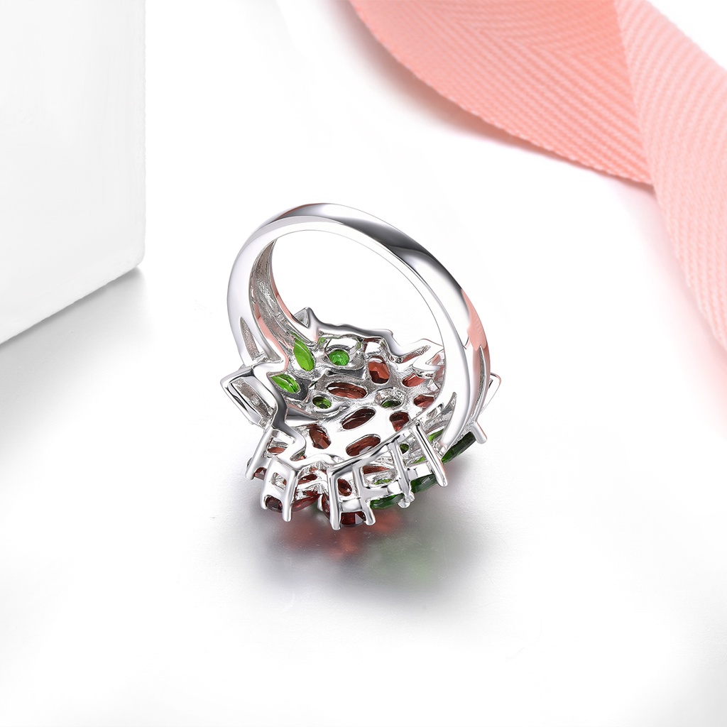 Nhẫn Mạ Bạc 925 925 Đính Đá Zircon Nhiều Màu Sắc Thời Trang Cho Nữ