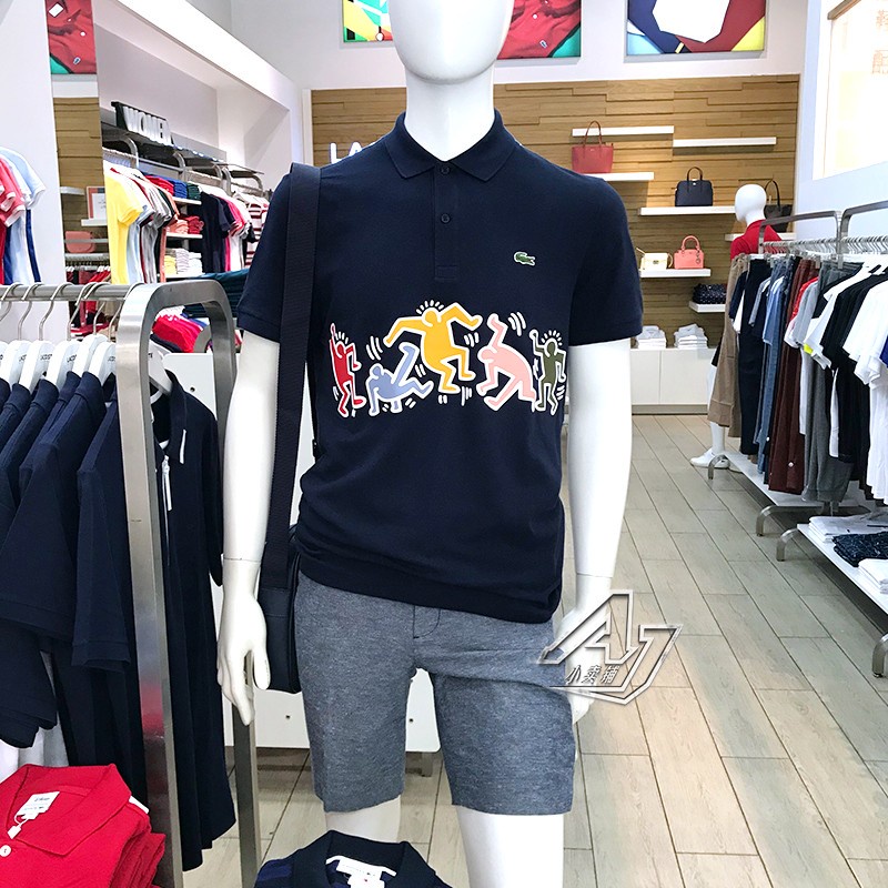 Áo Thun POLO Tay Ngắn Thoáng Khí In Họa Tiết Hoạt Hình + Thẻ Nhãn Dán Cỡ Lớn Thời Trang Cho Nam Và Nữ