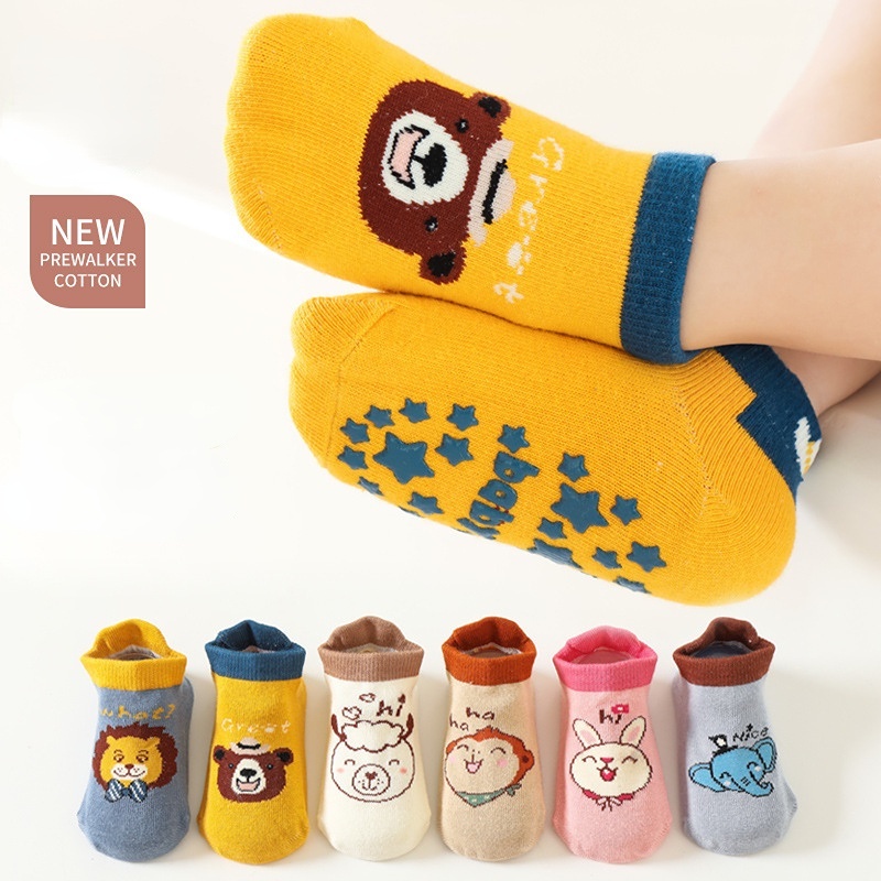 Vớ Thuyền Giữ Ấm Thoải Mái Chống Trượt In Họa Tiết Hoạt Hình Cho Bé Sơ Sinh