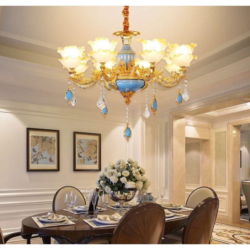 Đèn chùm MONSKY ZUMAN 8 tay trang trí nội thất sang trọng, hiện đại - kèm bóng LED chuyên dụng.