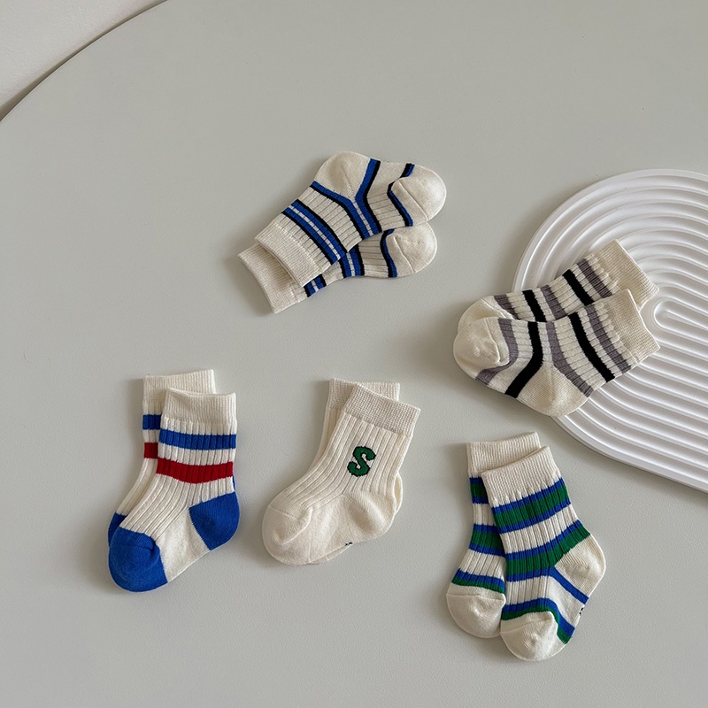 Vớ Cotton Unisex Kẻ SọC Cho Bé