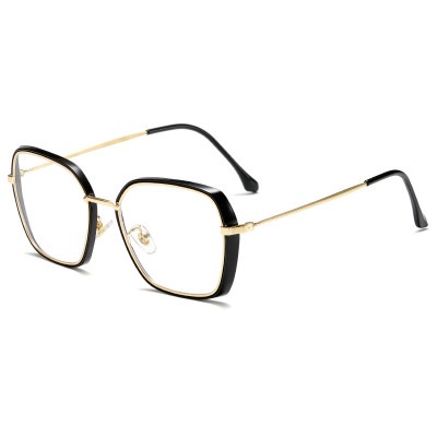 Mắt Kính Gọng Vuông Bằng Kim Loại Phong Cách retro Thời Trang