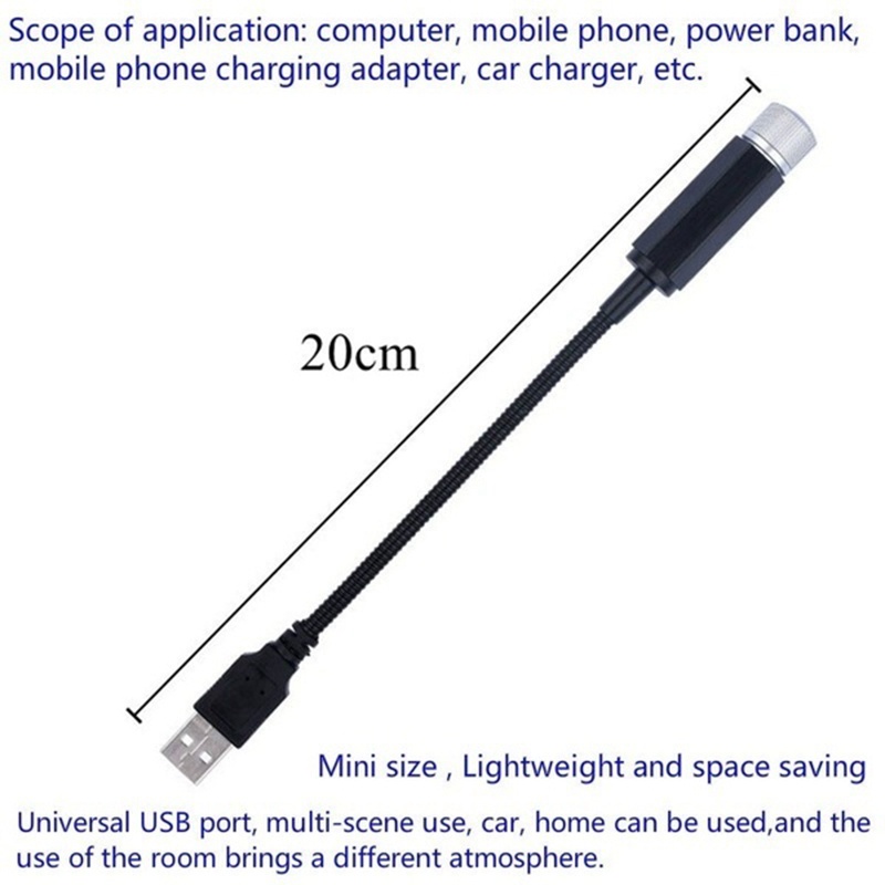 Đèn LED USB Trang Trí Nội Thất Xe Hơi Hình Bầu Trời Đầy Sao