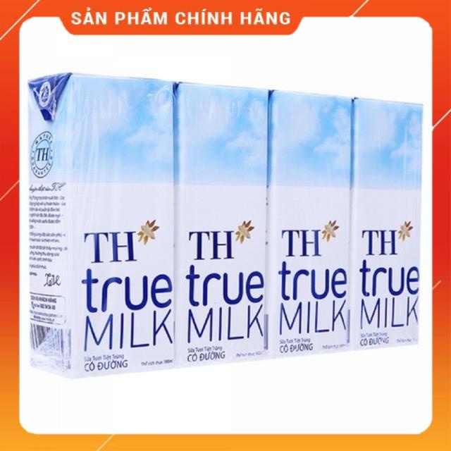 🍓Sữa Tươi Tiệt Trùng 🍓TH True Milk Có Đường,Ít Đường 180ml Nguyên Chất Nhiều Vị