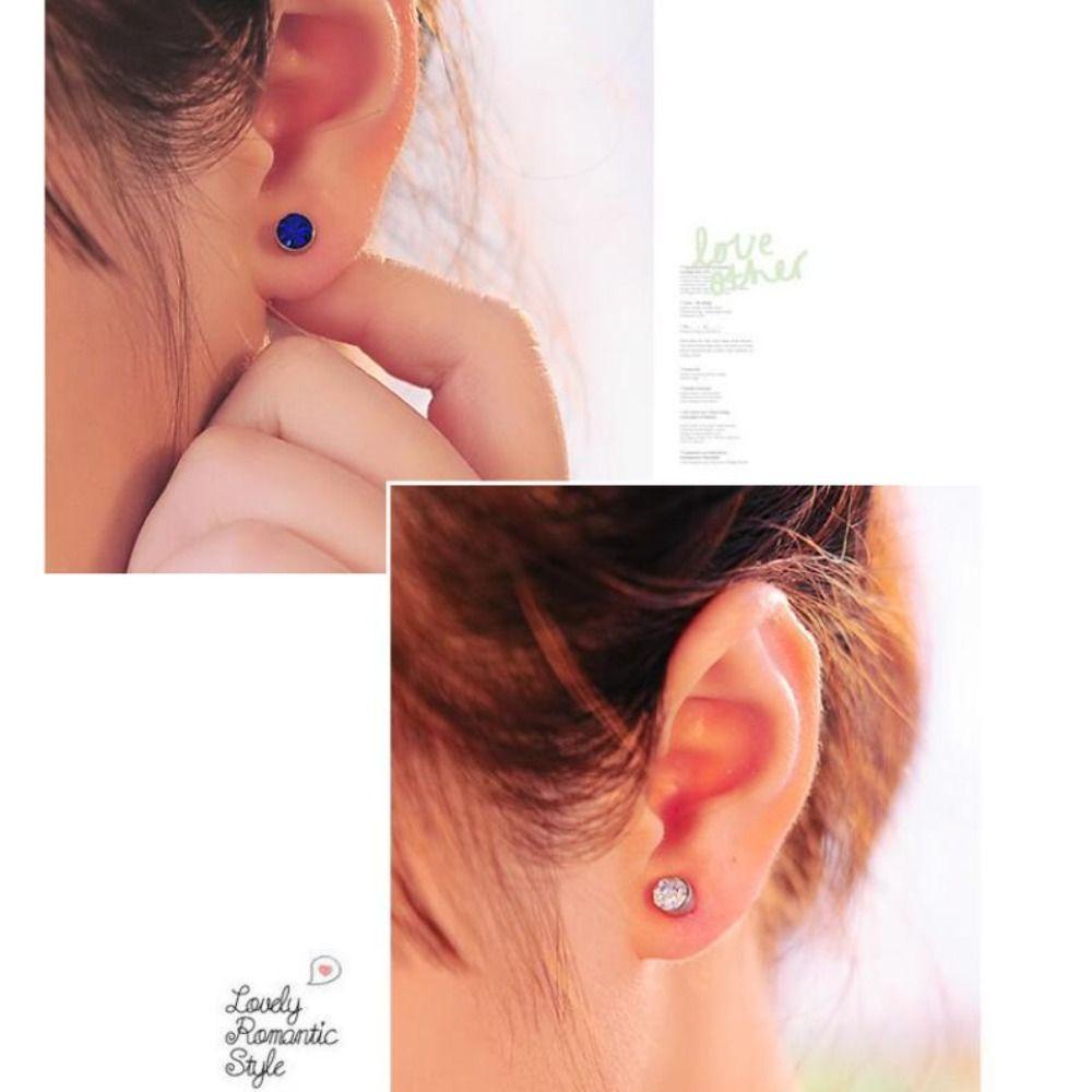 Khuyên Tai Dạng Hạt Không Xỏ Màu Trơn Phong Cách Hip Hop Đường Phố Hàn Quốc Cá Tính Dành Cho Nam