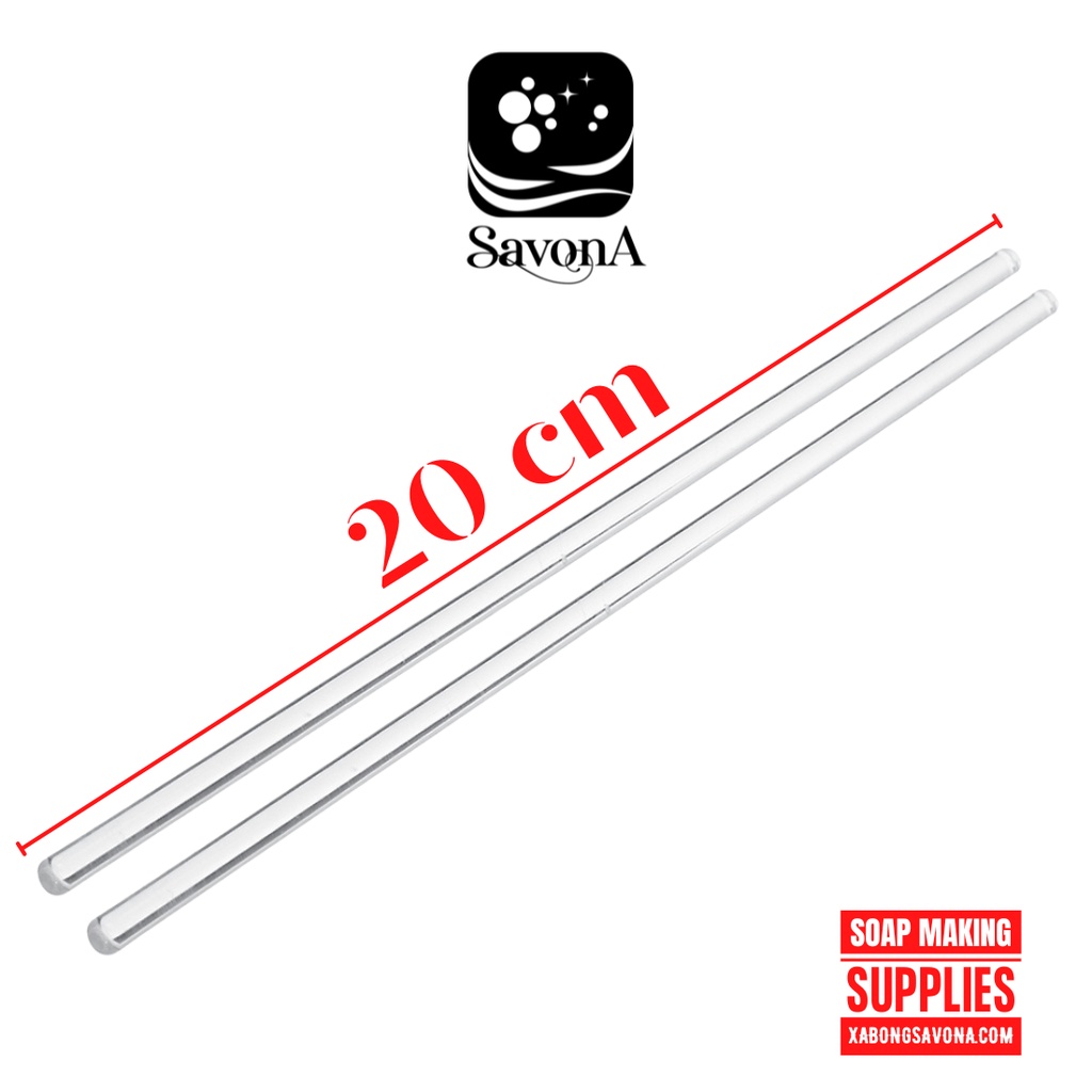 ĐŨA THỦY TINH THÍ NGHIỆM LOẠI DÀY DÀI 20CM - 30CM LÀM XÀ PHÒNG CHỊU NHIỆT VÀ KHÁNG HÓA CHẤT SAVONA - GLASS STIRRING ROD