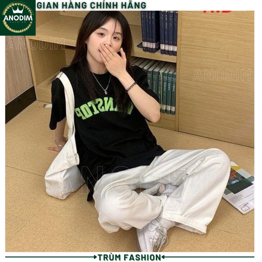 Sét Áo Thun Wan Dáng Thụng Và Quần Kaki Trắng Ống Rộng Siêu Đẹp