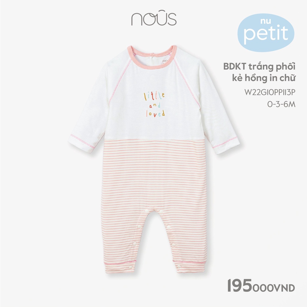 Bộ liền thân Bodysuit Nous không tất ( 0-12 tháng )