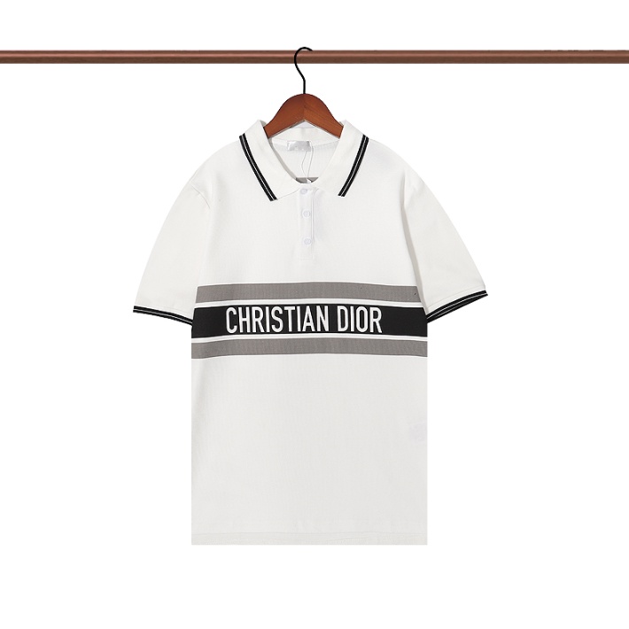 Dior Áo Thun polo Tay Ngắn Chất Liệu Cotton In Họa Tiết Thời Trang Cho Cặp Đôi