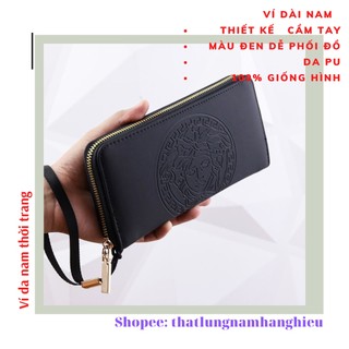 Ví cầm tay nam thời trang da tổng hợp kèm dây
