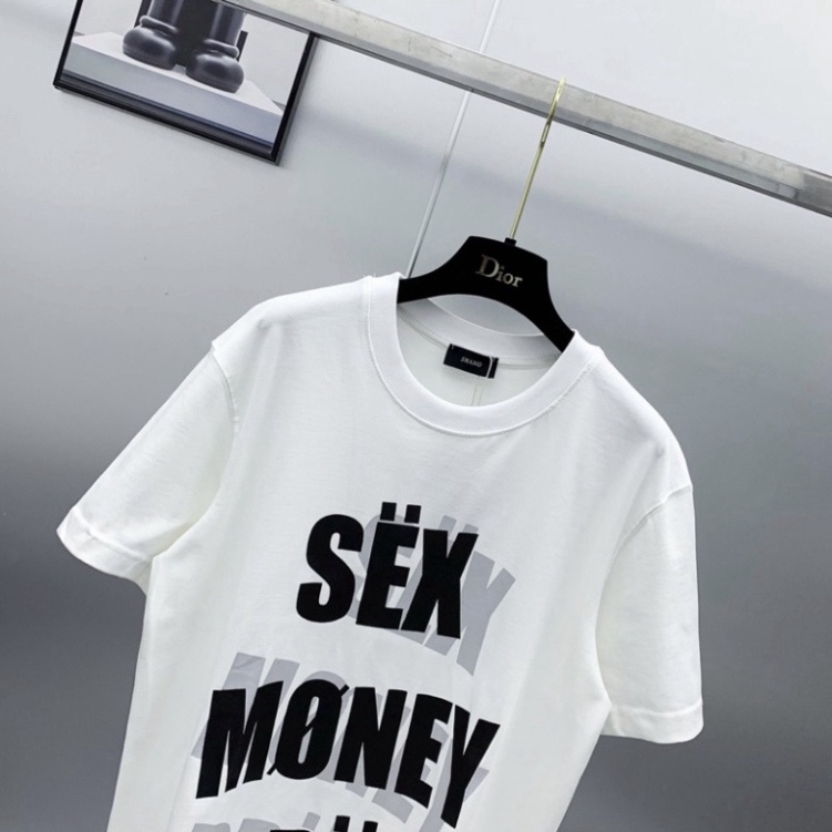 Áo phông nam nữ Premium Cotton in nổi chữ Sex Money Drug bóng mờ cổ bo dày dặn phong cách streetwear