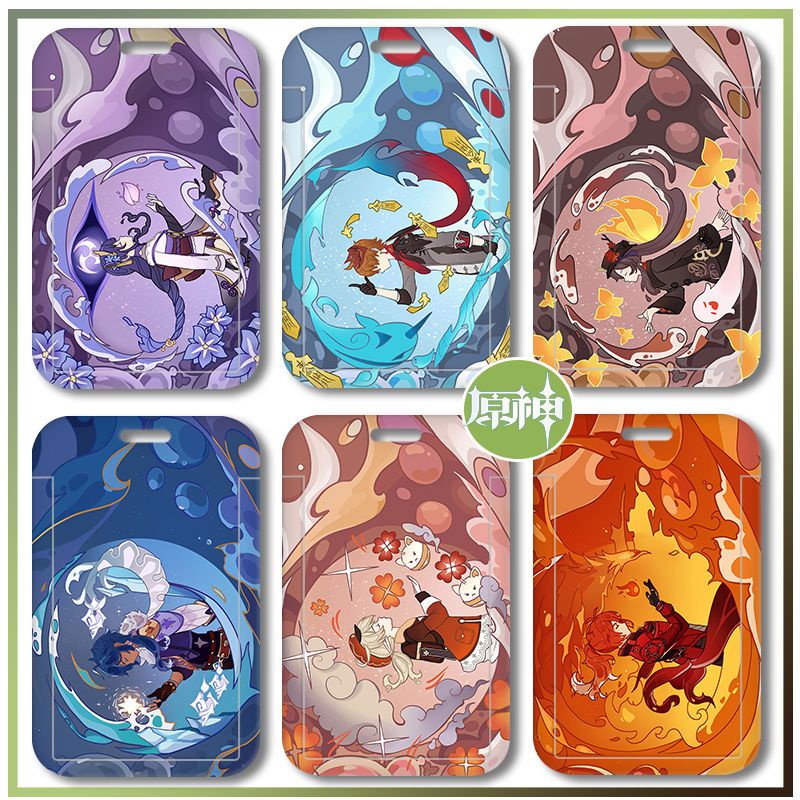 Ví Đựng Thẻ Họa Tiết Hoạt Hình Anime Genshin Impact Zhongli Kunikuzushhi Hutao Phiên Bản Mới Cho Học Sinh Giá Đỡ