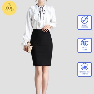 [Hàng cao cấp] Chân váy nữ Eris ôm công sở ngắn xẻ sau dáng bút chì màu đen chất co dãn 4 chiều cao cấp (ảnh thật)