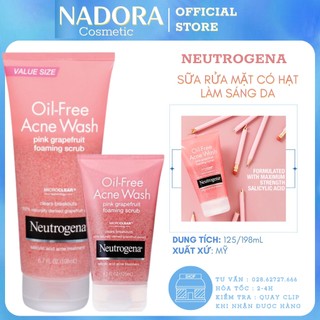 Sữa Rửa Mặt Có Hạt - Neutrogena Oil Free Acne Wash Pink Grapefruit Foaming Scrub