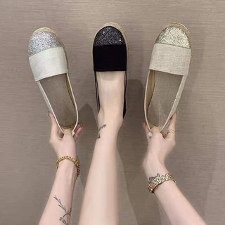 (ORDER BIGSIZE) Giày Lười mũi nhũ kim sa big size nữ (35-43)