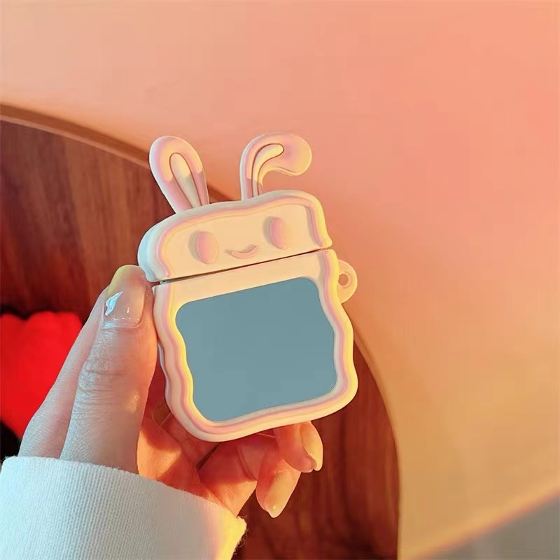 Bestie Bluetooth Earphone Cover for AirPods 1 2 pro 3 2021 rabbit Silicone Portable Mirror Cute Cartoon Best Friend anti-fall Case