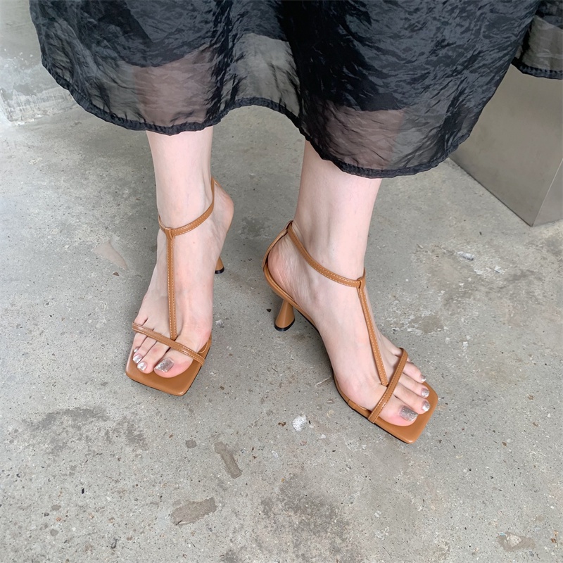 Giày Sandal Cao Gót Mũi Vuông Thời Trang Mùa Hè 2023 Dành Cho Nữ