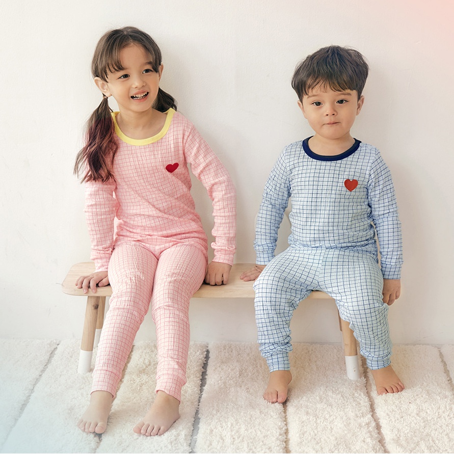 Đồ bộ ngủ tay dài quần áo thun cotton Yoruji mặc nhà mùa hè cho bé trai và bé gái Unifriend Hàn Quốc U2023-8