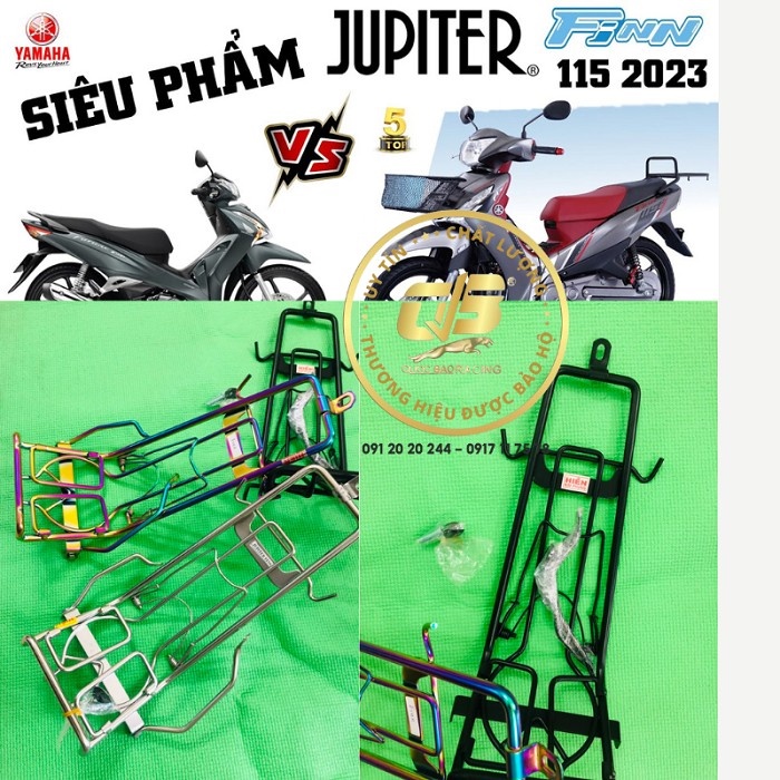 Baga giữa xe Jupiter Finn 2022 mới.inox 10ly, baga sơn tĩnh điện đen và titan 7 màu
