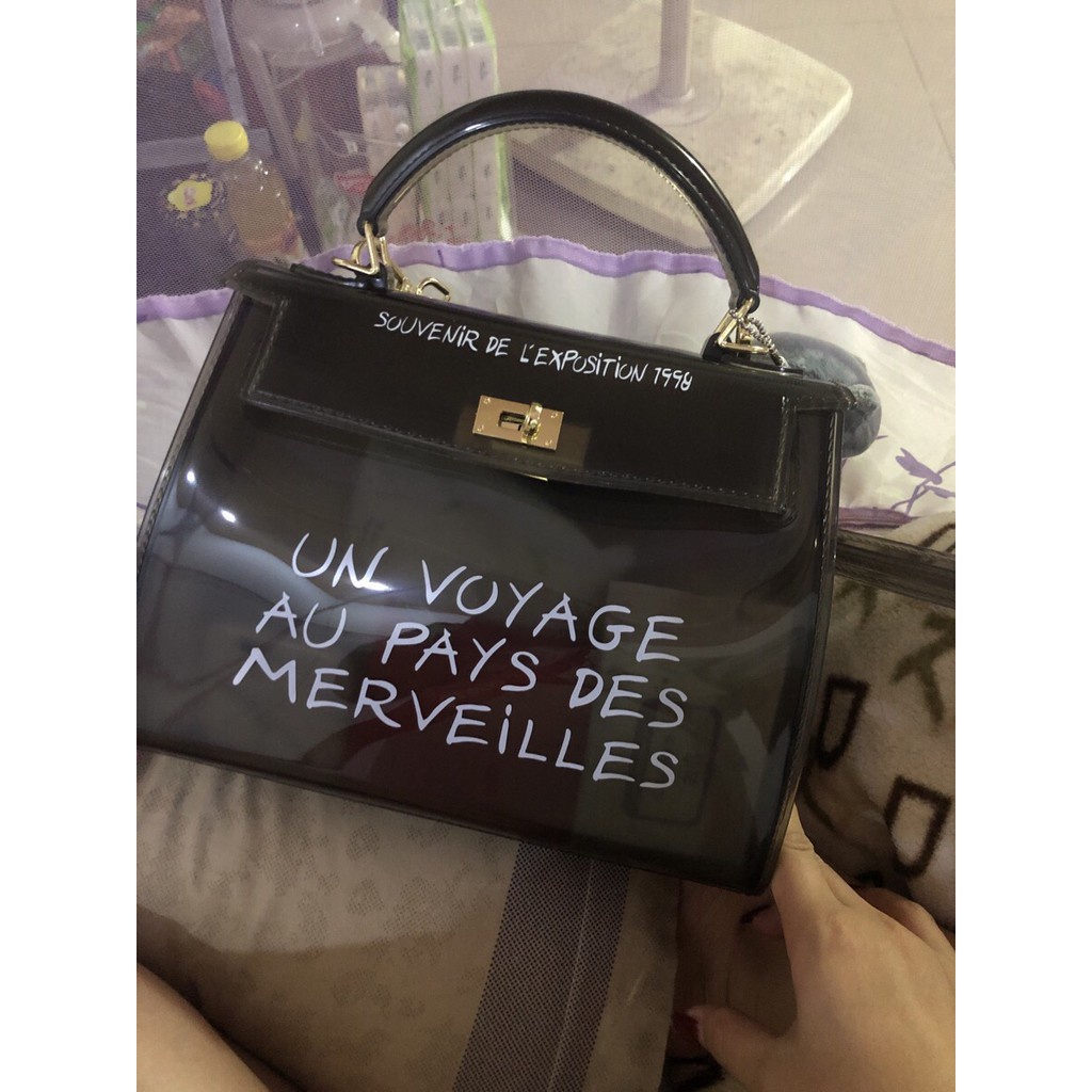 ORDER♥️Túi Xách Nhựa HM Trong Suốt2 màu,Size 25-20