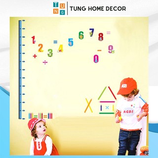 Decal dán tường cho bé Thước đo số học - Hình dán trang trí phòng bé
