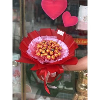 Bó hoa keo mút 35c mix ren siêu đẹp FG26122