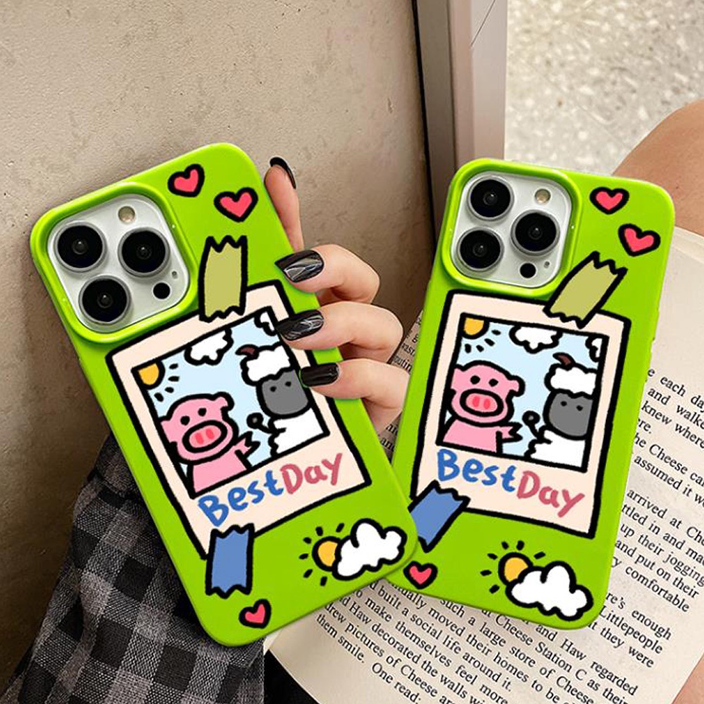 Ốp Điện Thoại TPU Mềm Siêu Mỏng Họa Tiết Heo Và Cừu Hoạt Hình Cho IPhone 14 Pro Max 11 12 13 14 Pro Max