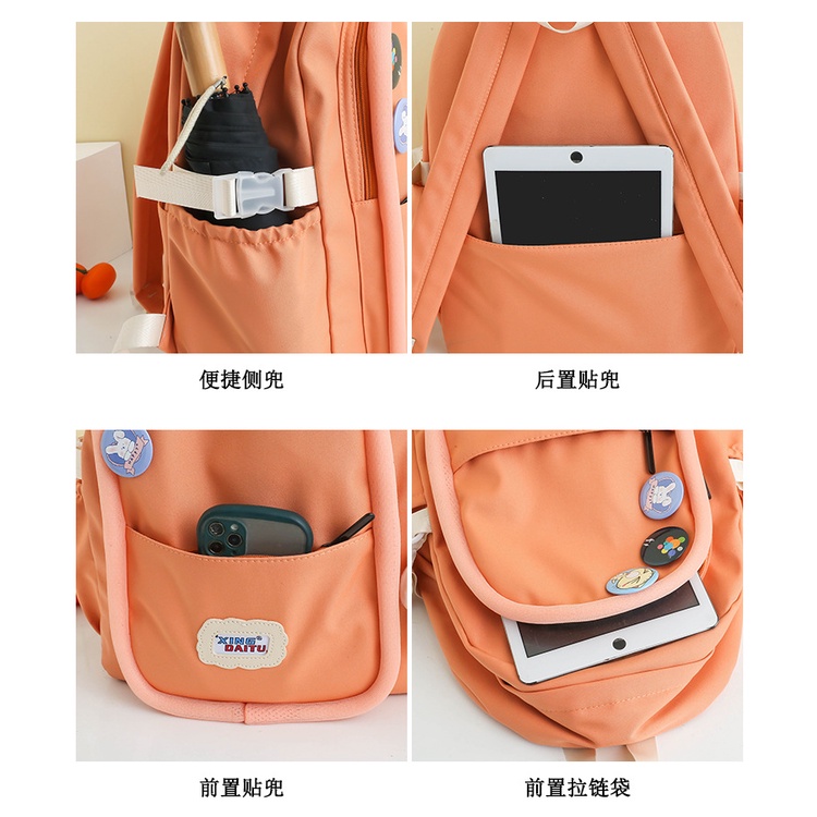 Ba Lô Đi Học Đựng Máy Tính Thiết Kế Đơn Giản Màu Sắc Nổi Bật Thời Trang Hàn Quốc 20