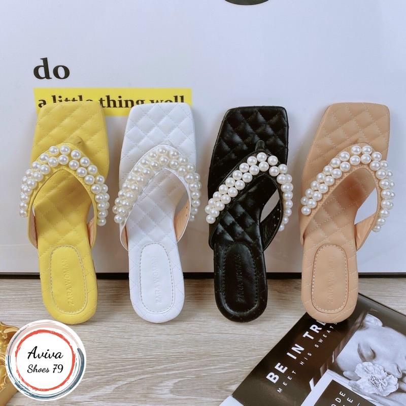 Deps kẹp Ngọc đế bệt đính 2 hàng Ngọc T/rai siêu Hót siêu xinh xò.