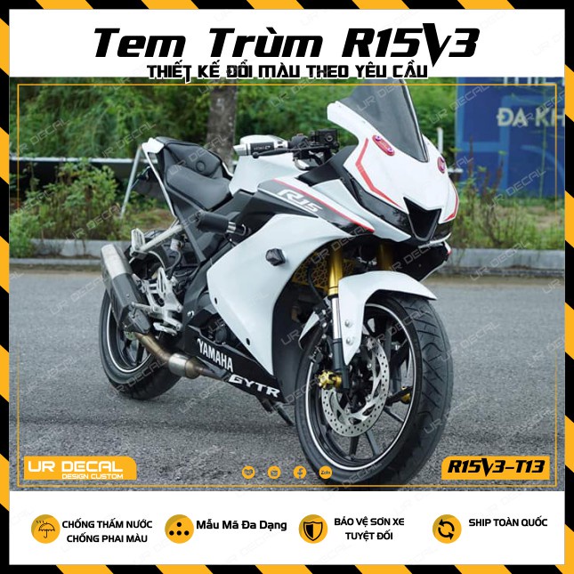 Tem Xe Yamaha  R15 V3 Trắng - mẫu trùm cực chất | R15V3 13