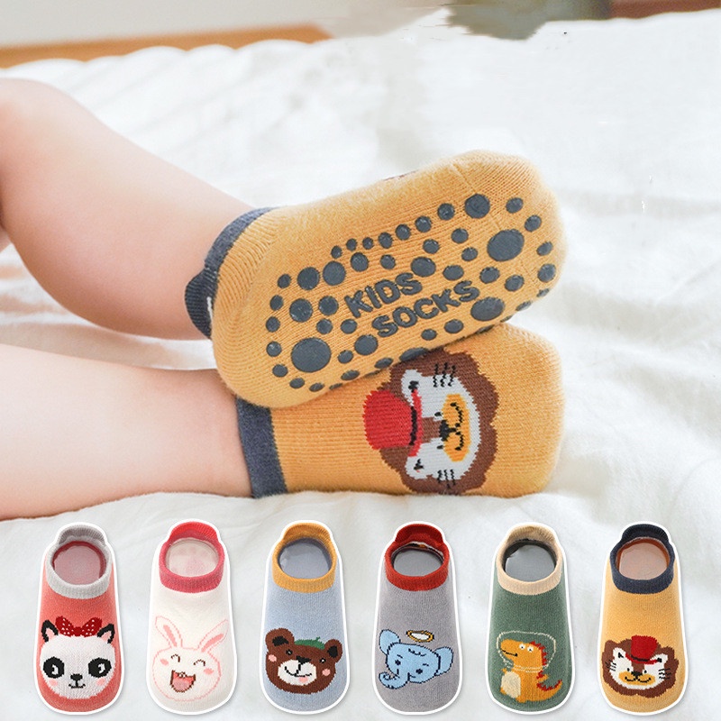 Vớ Thuyền Thoáng Khí Ngắn Chống Trượt In Họa Tiết Thỏ / Gấu Hoạt Hình Thời Trang Mùa Hè Cho Bé Trai Và Gái 0 -