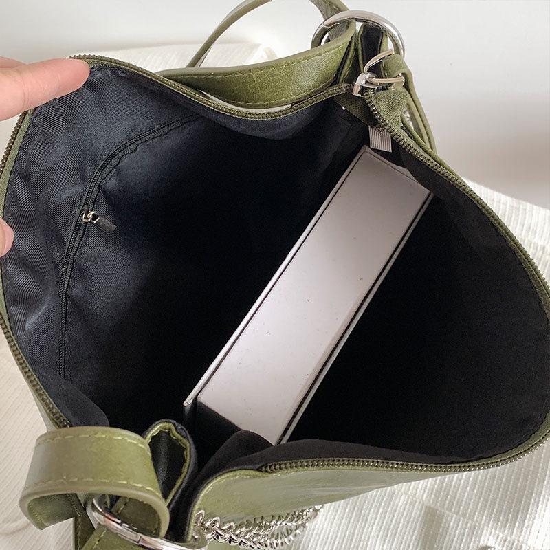 Mischa Túi Đeo Vai Da PU Màu Trơn Sức Chứa Lớn Dễ Phối Đồ Thời Trang Cao Cấp