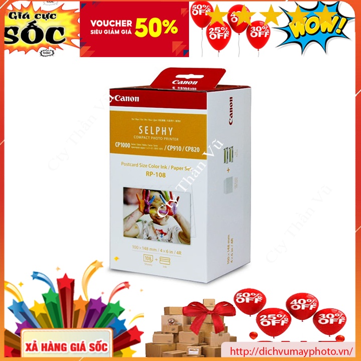 Giấy In Nhiệt Canon RP18 Dùng Cho Máy in Canon CP910 chuẩn hãng dùng tốt chất lượng INECO
