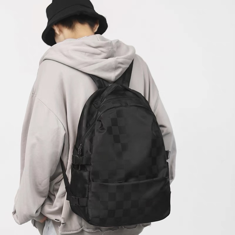 Balo chống nước kẻ Caro cá tính học sinh sinh viên đựng vừa laptop sách vở đi học đi làm cặp unisex balo thời trang