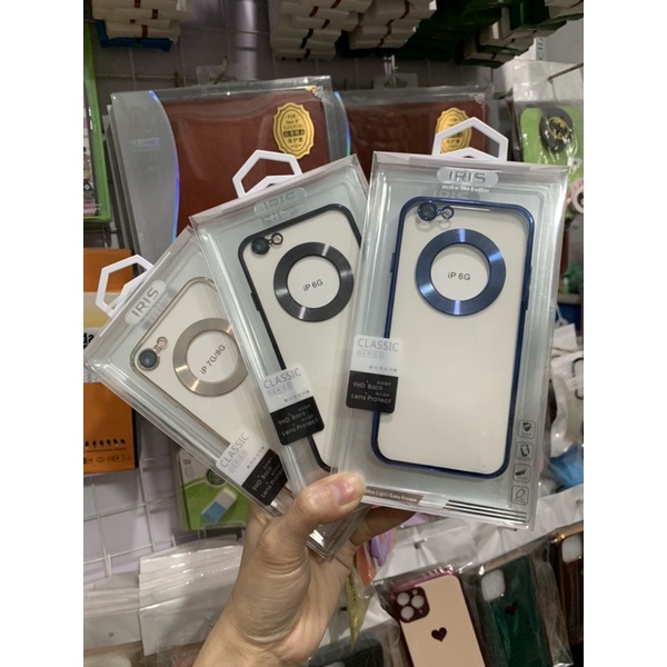 ốp iphone 6 6s 6plus 6splus 7 8 plus 7plus 8plus hở Táo viền vuông mạ mầu siêu đẹp