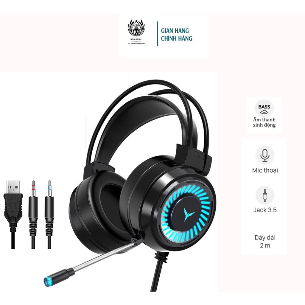 Tai Nghe Chuyên Game Dành Cho Máy Tính Jack 3.5 Có Đèn Led