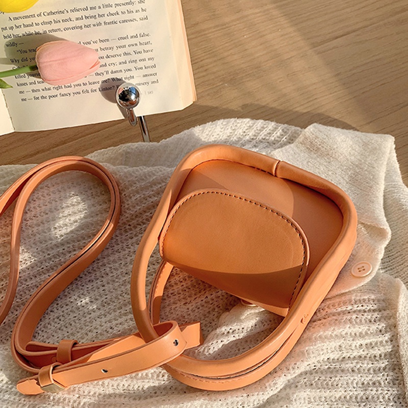 Túi Đeo Vai Màu Trơn Nhỏ Gọn Phong Cách Ngọt Ngào Thời Trang Cho Nữ