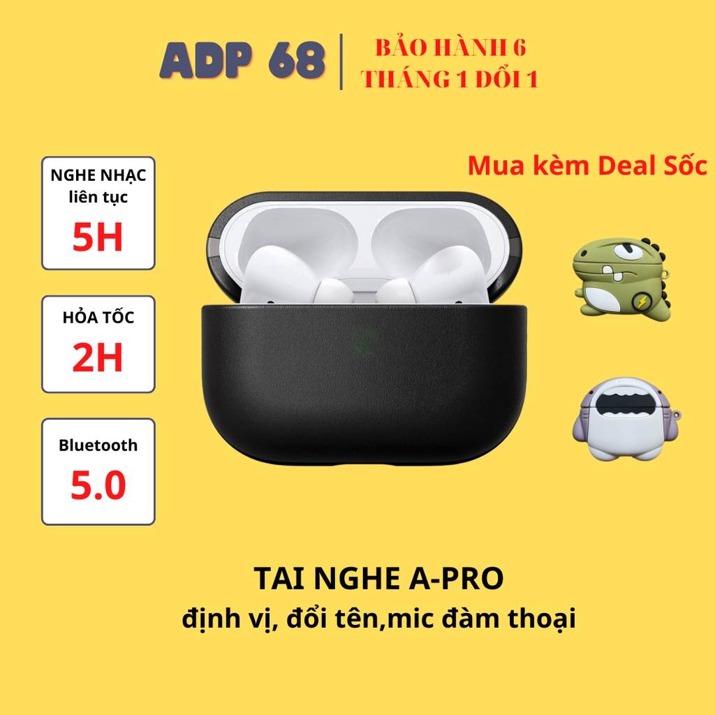 Tai nghe bluetooth A. Pro Cao Cấp, Tai nghe Không Dây Chống Ồn, Bass Ấm,Pin 5H.. Tương Thích Tất Cả Các Máy Điện Thoại