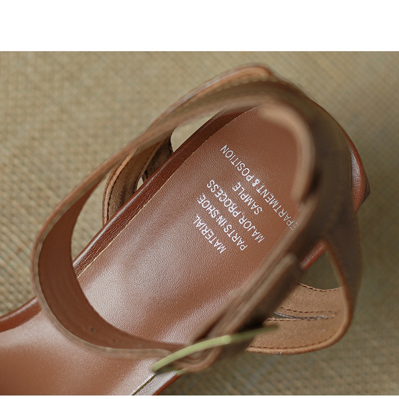 Duoya Tóc Thẳng ~ [Hàng Có Sẵn] Giày Sandal Cao Gót Hở Ngón Quai Mảnh Đế Bằng Phong Cách Roman Cho Nữ Miễn Phí Vận Chuyển