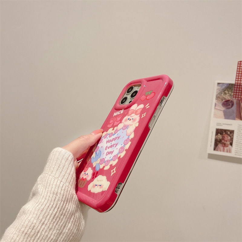 Ốp Điện Thoại TPU Silicone Trong Suốt Chống Sốc In Hình Thỏ Cho IPhone 14 13 11 12 Pro XS Max X XR 7 8 Plus