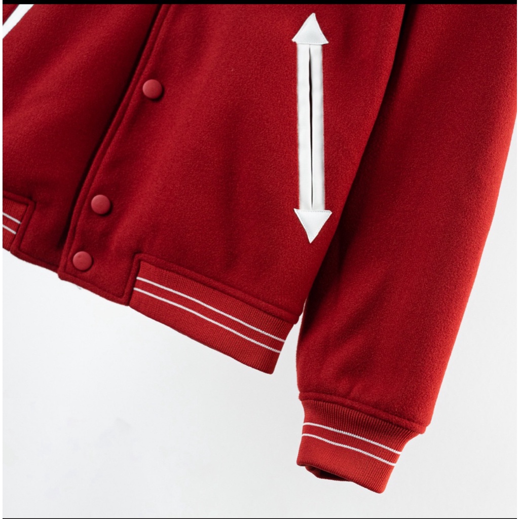 Áo Khoác, Áo Bomber Varsity Nỉ Dạ Phối Vai Da Cao Cấp Cho Nam Nữ