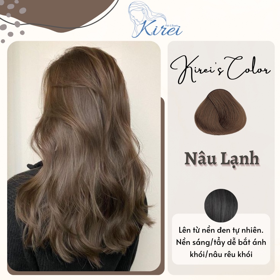 Thuốc nhuộm tóc màu NÂU LẠNH không cần tẩy tóc Kirei Hair, KireiHair, KIREIHAIR