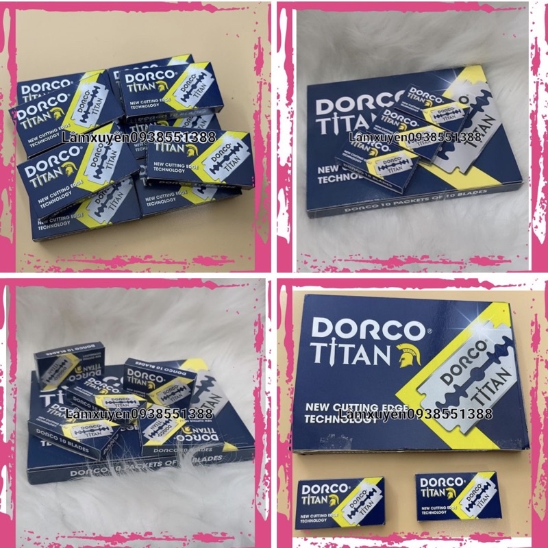 LẺ HỘP NHỎ 10 lưỡi Dao lam DORCO TITAN 🥰 Freeship 🥰 siêu bén chất lượng cao cấp cho baber shop, chuyên dụng cho salon.
