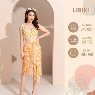 Set Bikini có gọng nâng ngực che bụng có khăn - 5 màu