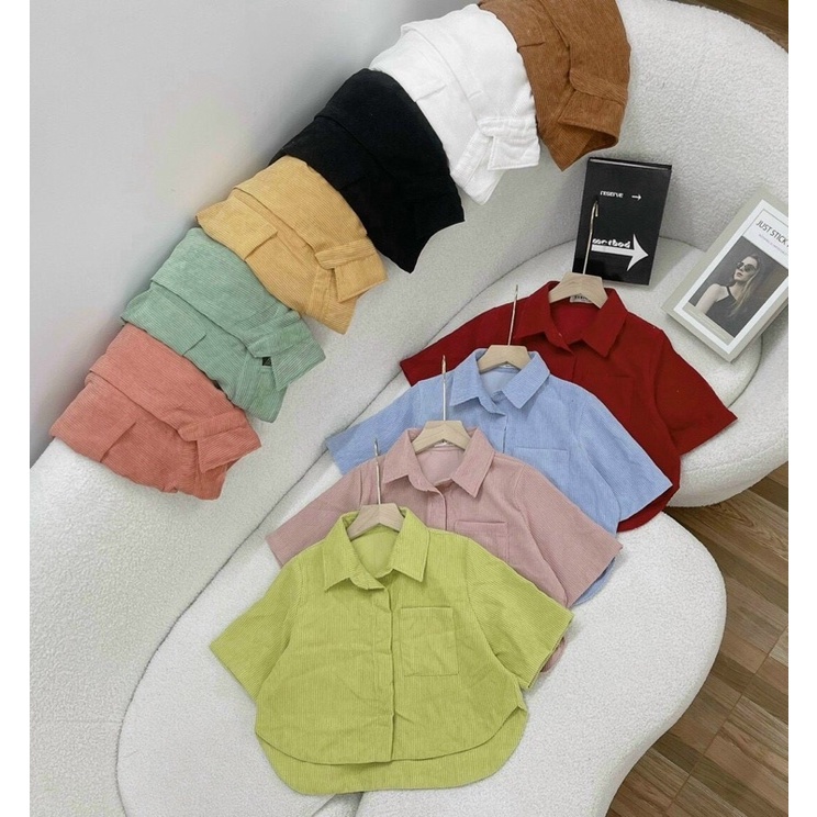 A04 - Áo sơ mi nhung tà hớt