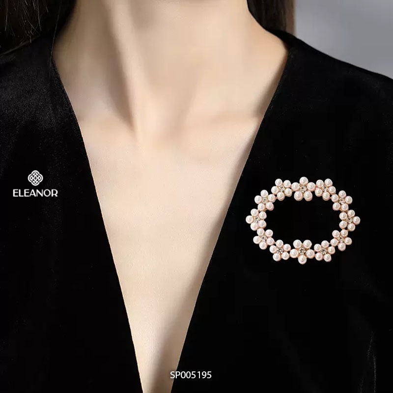 Ghim cài áo nữ Eleanor Accessories vòng hoa ngọc trai nhân tạo phụ kiện trang sức 5195