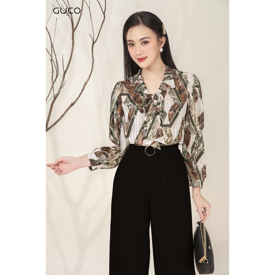 Quần suông dài công sở đai khoen QD150 GUCO Đen
