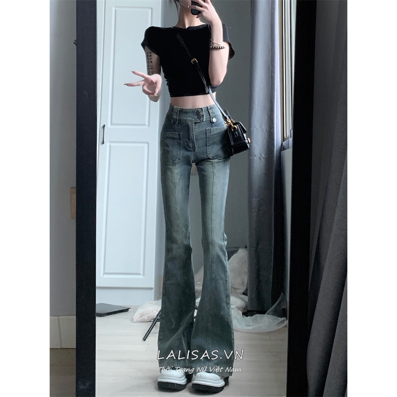 Quần Lưng Cao Ôm Dáng Thời Trang retro Mỹ