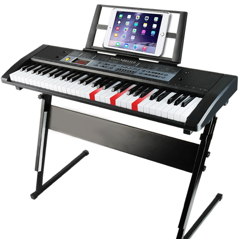 Đàn Piano cho bé Đàn điện tử 61 Phím Có Phát Sáng Phím Bấm Dành Cho Người Lớn Học Kèm Mic Sạc Giá Đỡ